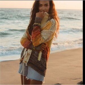 Pilcro Anthropologie Embroidered Sun Cardigan
